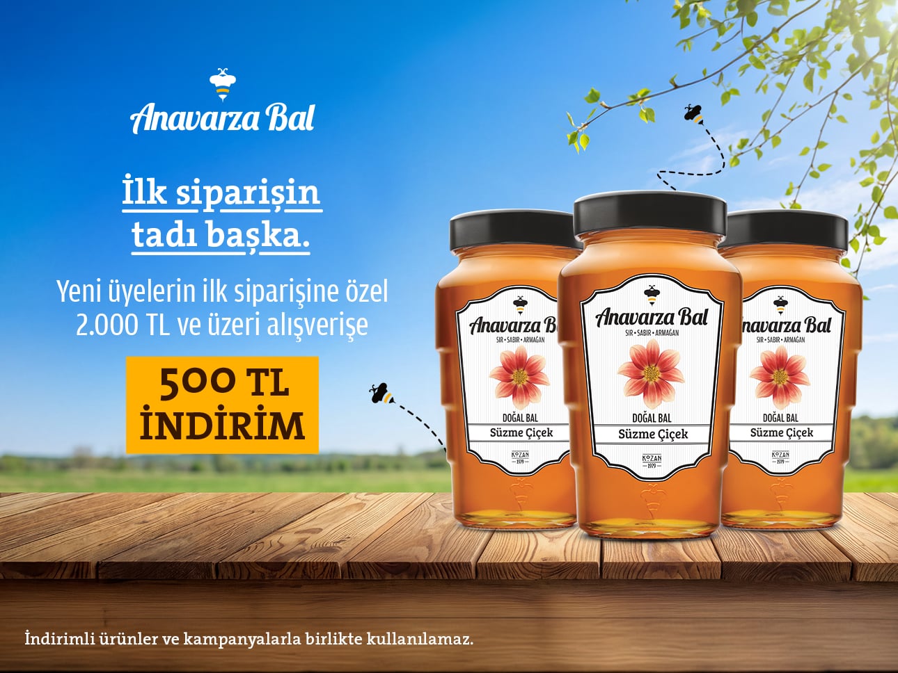 Yeni üyeye ilk siparişte 500 TL indirim