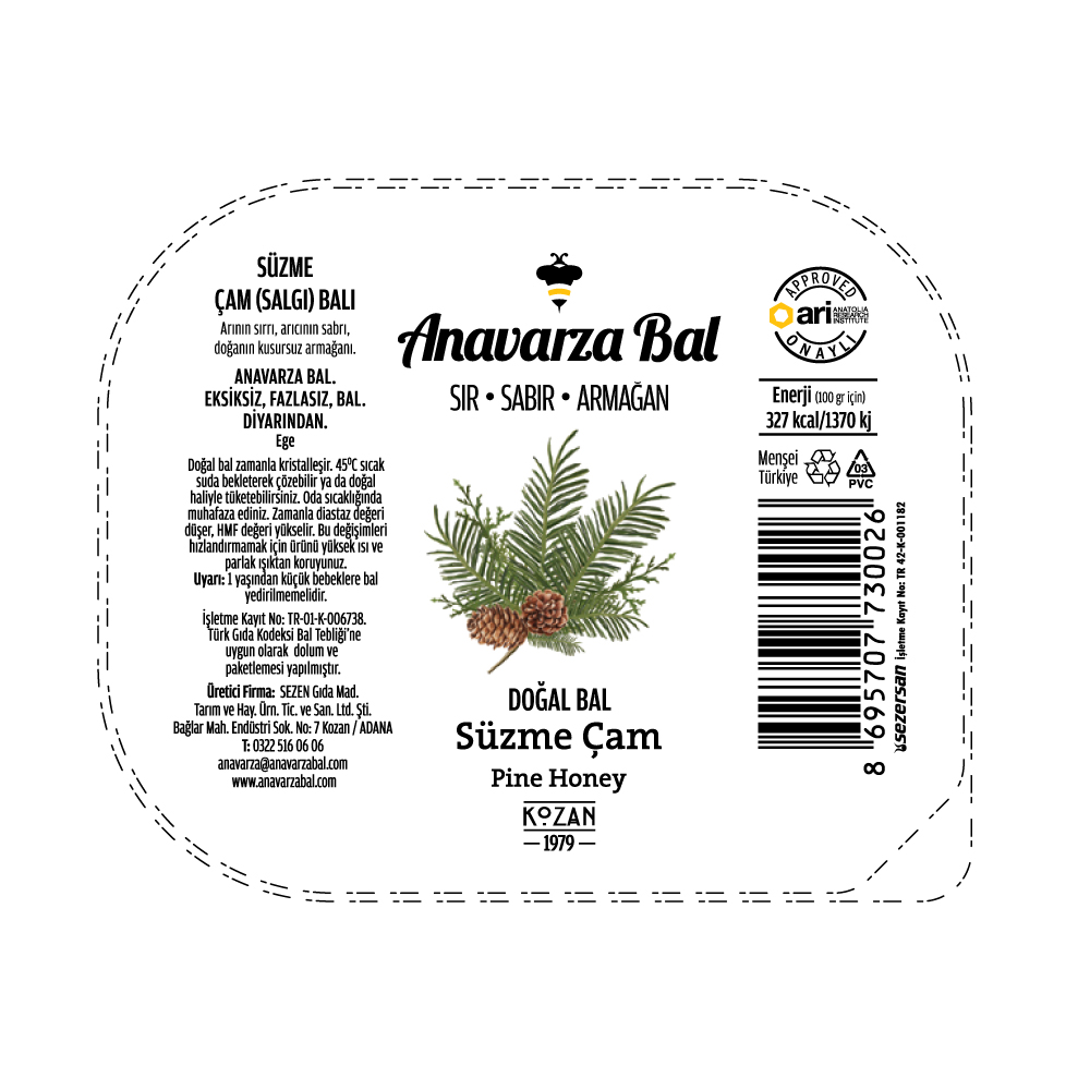 Anavarza Piknik Süzme Çam Balı 15g